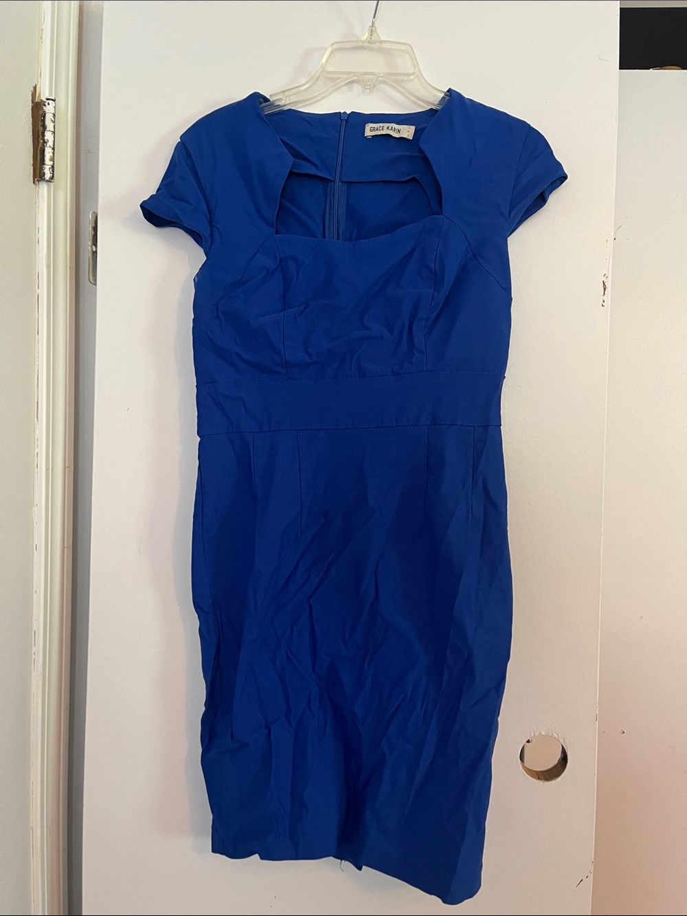 Grace Karin Cobalt Blue Cap Sleeve Sheath Dress
